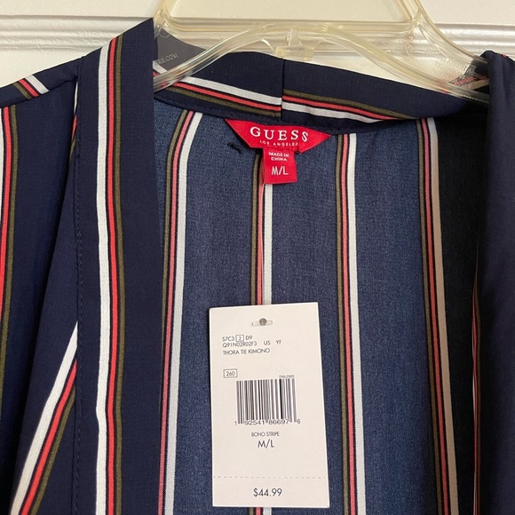 Guess Striped tie front Kimono - Picture 2 of 9